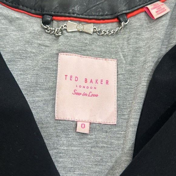 TED BAKER leather jacket. Size 0 UK. - Picture 2 of 5